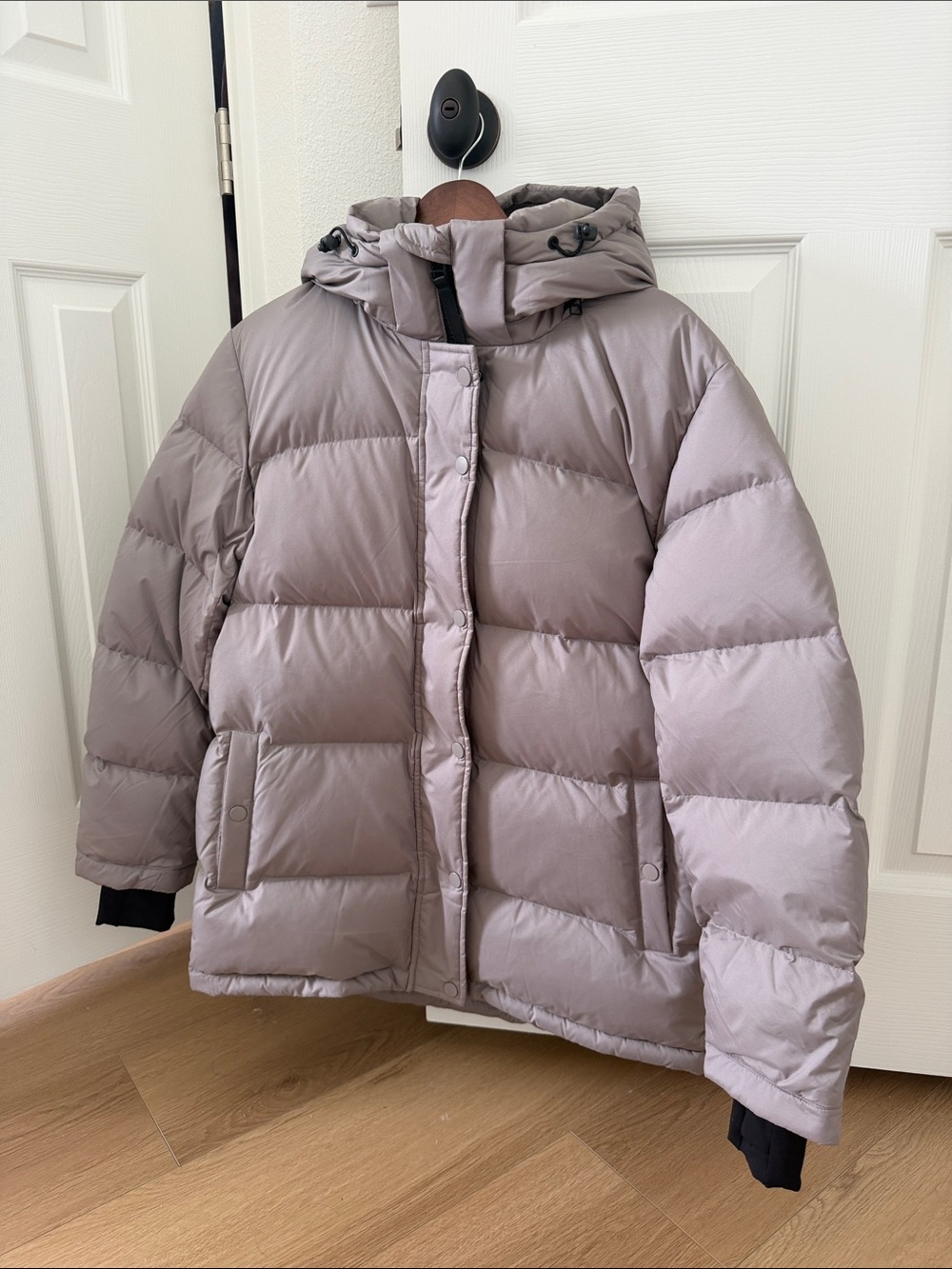Quince Grey Hooded Puffer Jacket